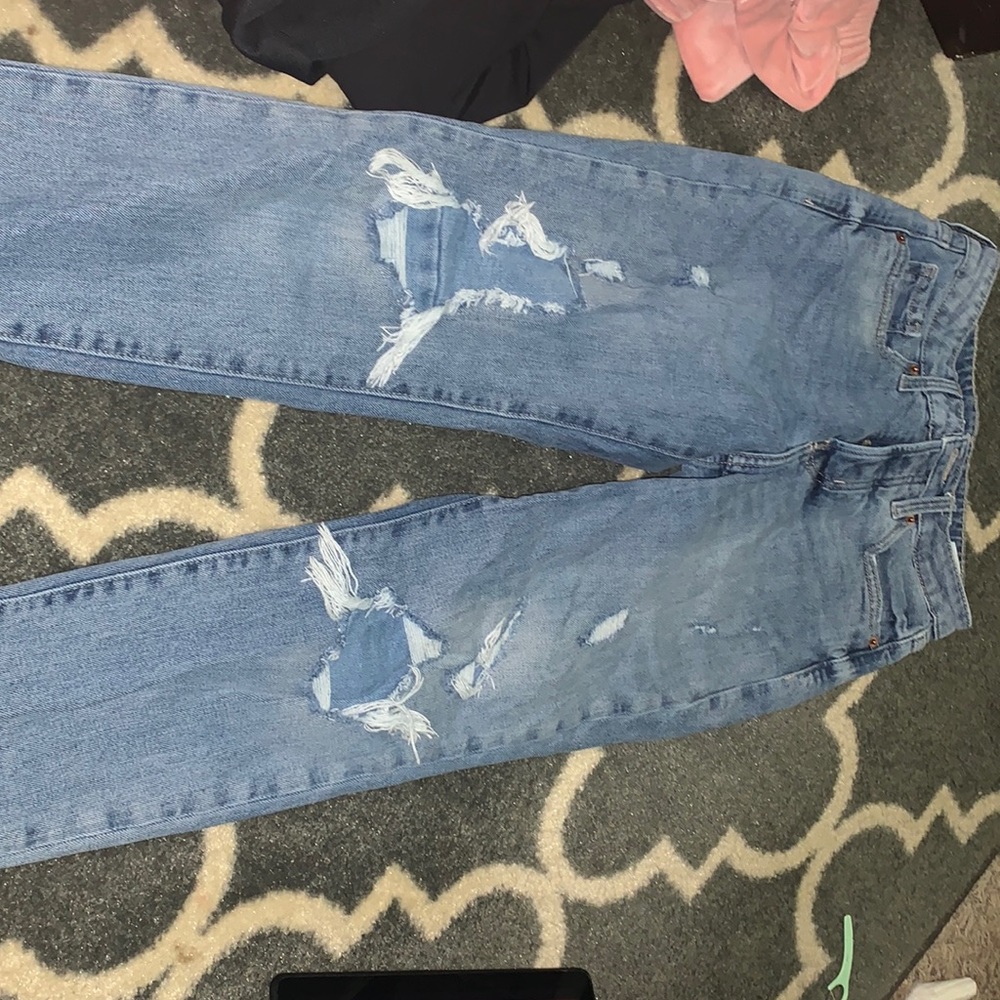 old navy covered rips buttoned jeans